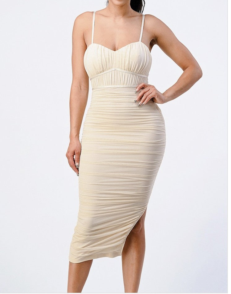 Lux Shiring Spaghetti Straps Bodycon Stretch