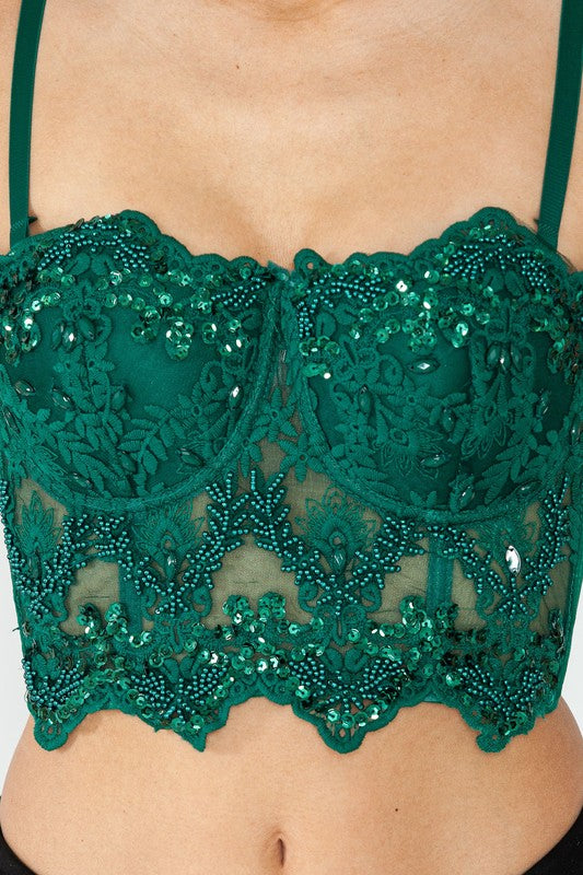 Sequin Mesh With Adjustable Straps